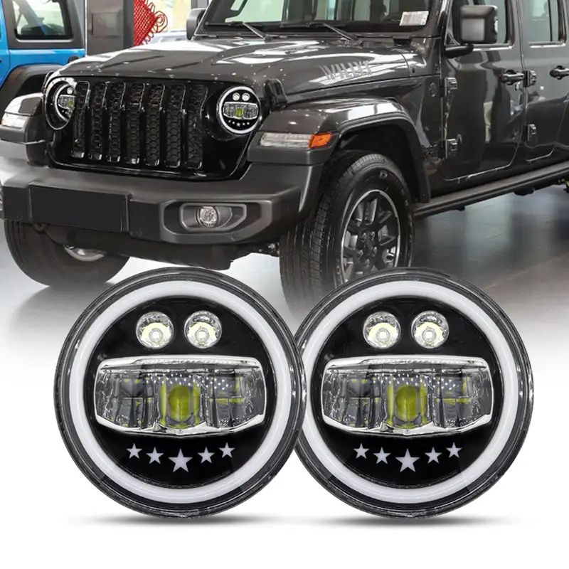 7 Inch LED Headlight High/Low Beam DRL Amber Turn Signal For Wrangler Motorcycle Off‑Road Vehicle Replacement Part