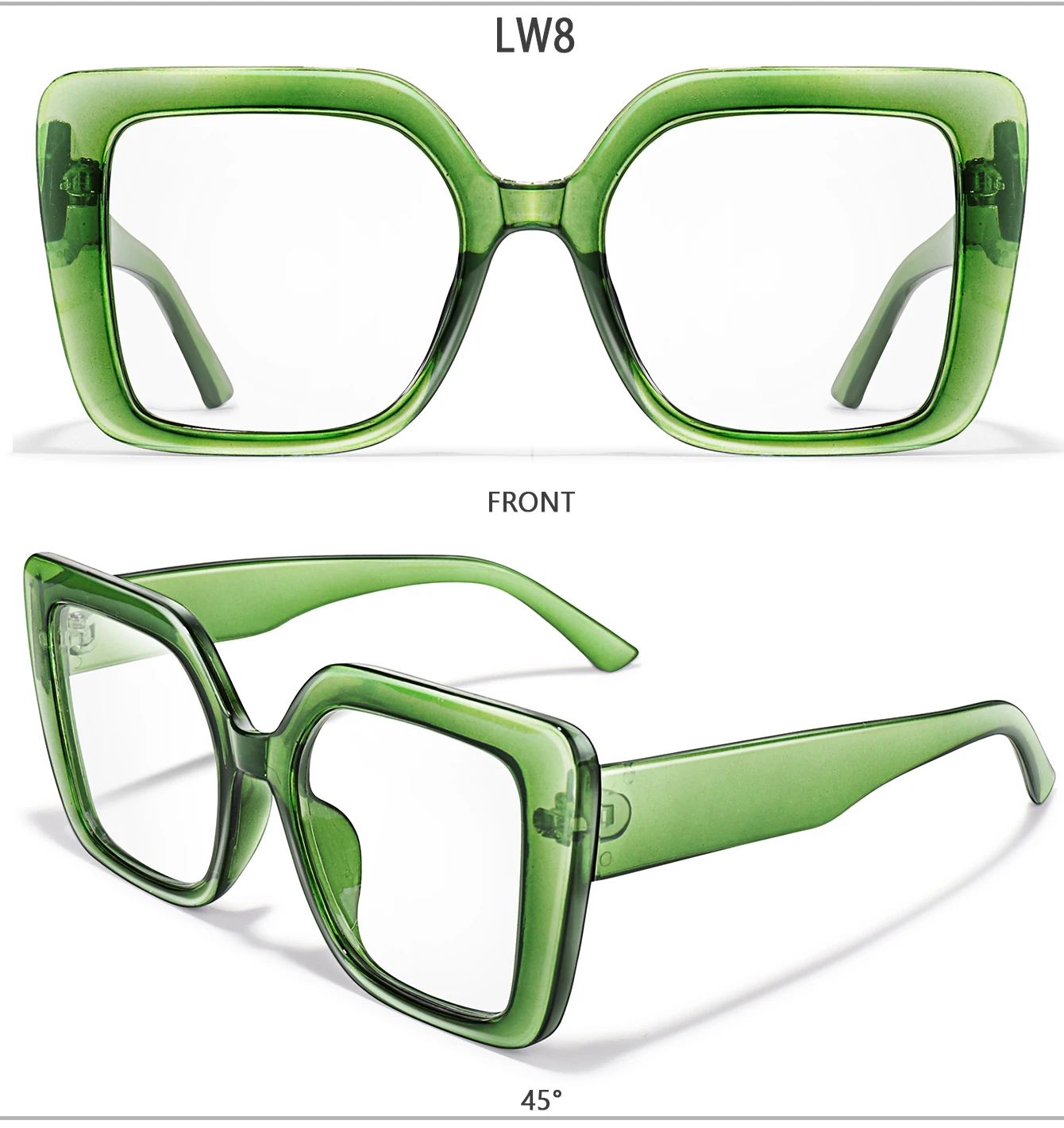 Lesebrille mit großem Rahmen, bunt, rechteckig, für Männer mittleren Alters und ältere Menschen, Lesebrille für presbyopische Sehstörungen +150 +200 – Detail 5