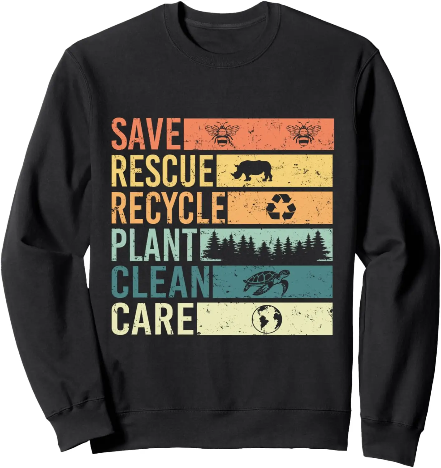 

Save Bees Rescue Animals Recycle Plastic Earth Day Planet Sweatshirt