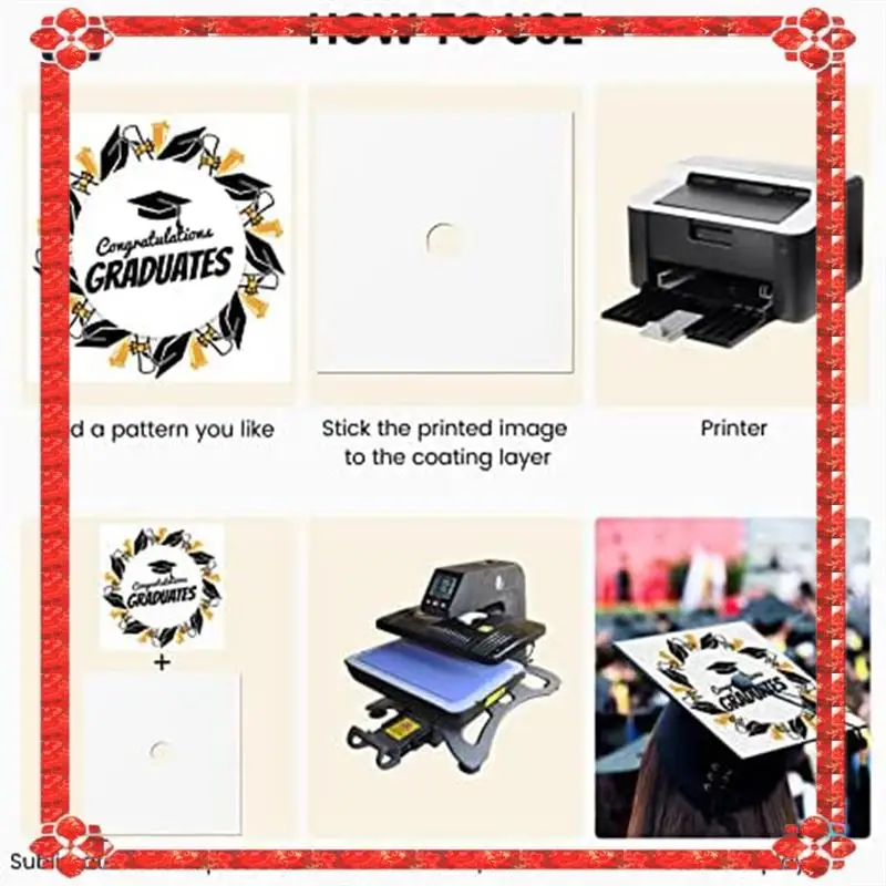 

24-Hour Delivery Sublimation Blanks Graduation Topper Heat Transfer Plate, MDF Adhesive Grad Hat Topper Decorations For Party Su