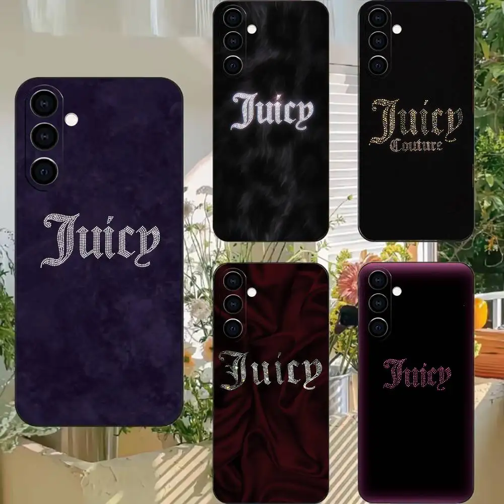 Unique You J-Juicy Vibe Black Soft Silicone Phone Case for Samsung A73 20,21,22,31,32,52,53,72