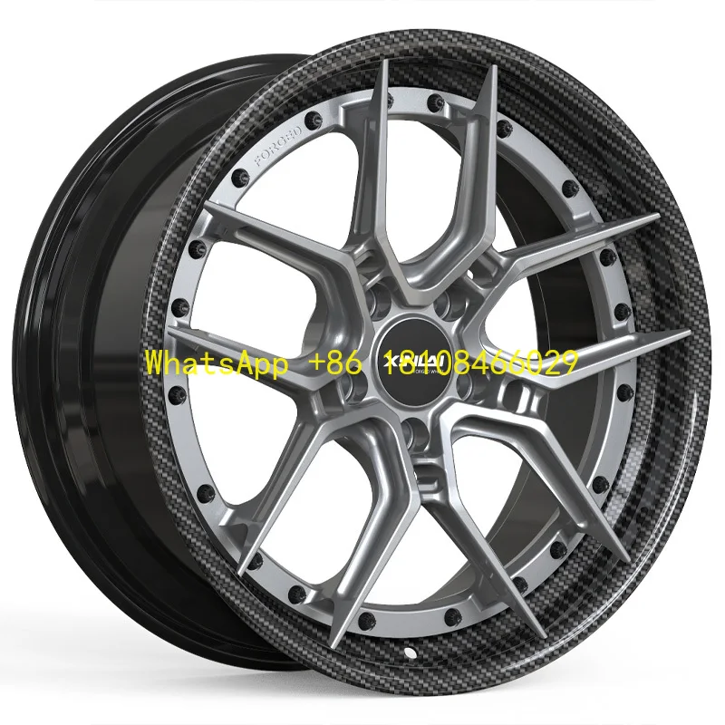 

XL 2-Piece Carbon Fiber Deep Dish Concave Custom Forged Wheel 5x114.3 5x120 5x112 Car Alloy Wheels 18 19 20 21 22 23 Inch Rim