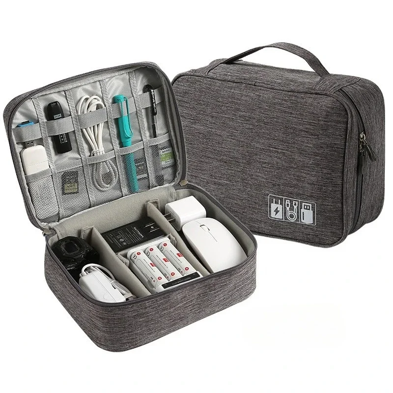 

Electronic Accessory Bag Portable Travel Cable Organizer Waterproof Double Layer Cable Organizer Cable Phone Charger Flash Drive