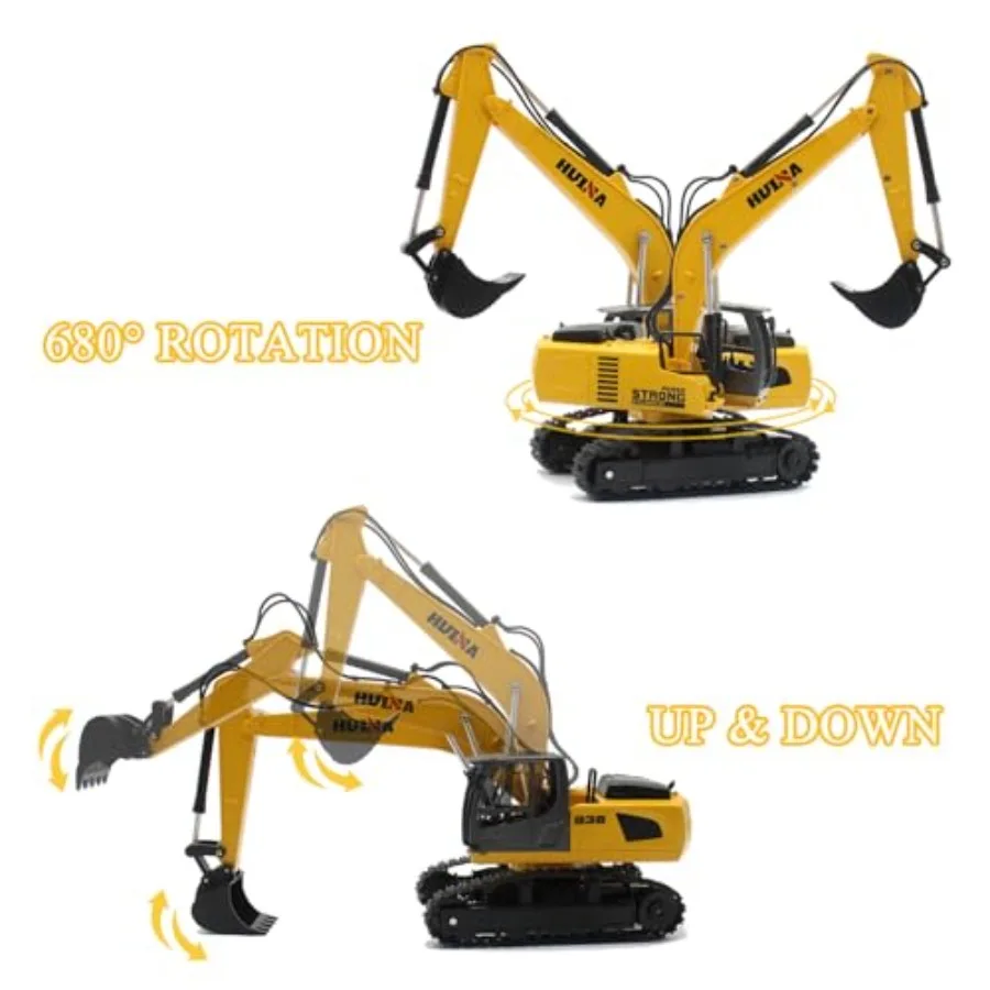 Conjunto de escavadeira semi-caminhão rc 2.4ghz brinquedos de controle remoto 1:24 escala trator de engenharia com som e luzes vermelho constru