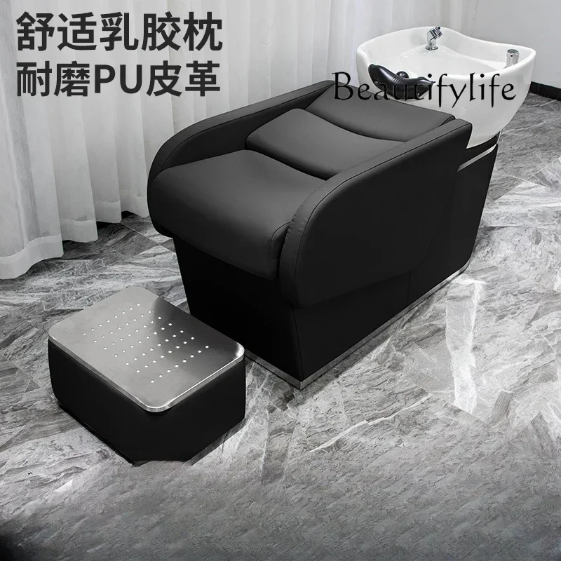 Massage Pillow Ceramic Basin Shampoo Bed Beauty Salon Shampoo Flush Bed Spa Health Shampoo Basin