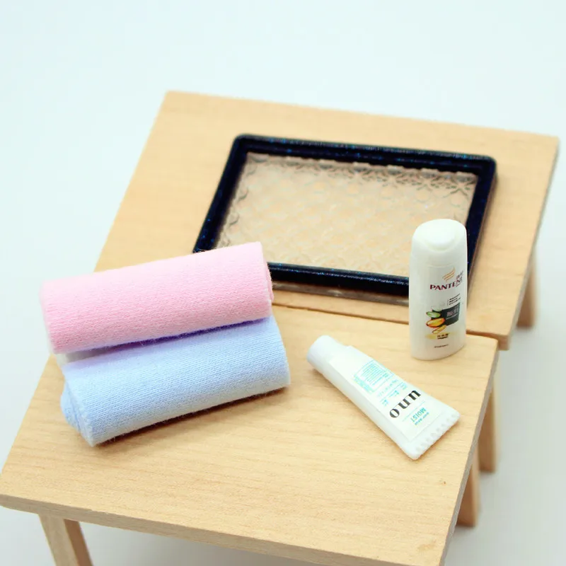 1 مجموعة مصغرة دمية اكسسوارات أدوات الزينة الصغيرة المطهر منشفة نموذج المشهد الدعائم ل Blyth OB11 دمية الحمام ديكور اللعب