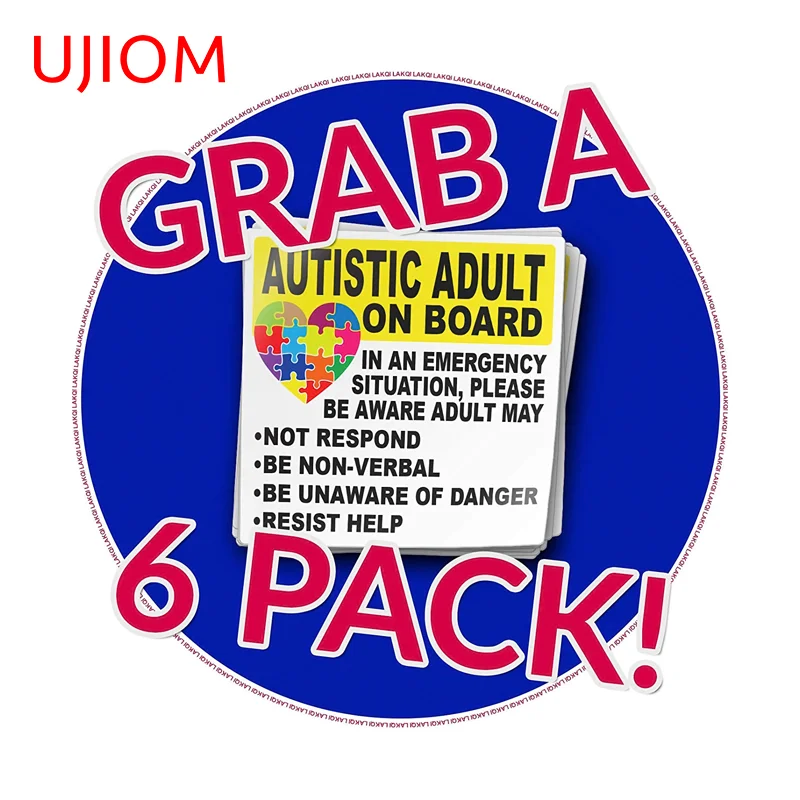 UJIOM Autism Graba Six Pack Wall Sticker Trendy High Quality Scratch Proof Decal Suitable For Delicate Wallpapers For Kids