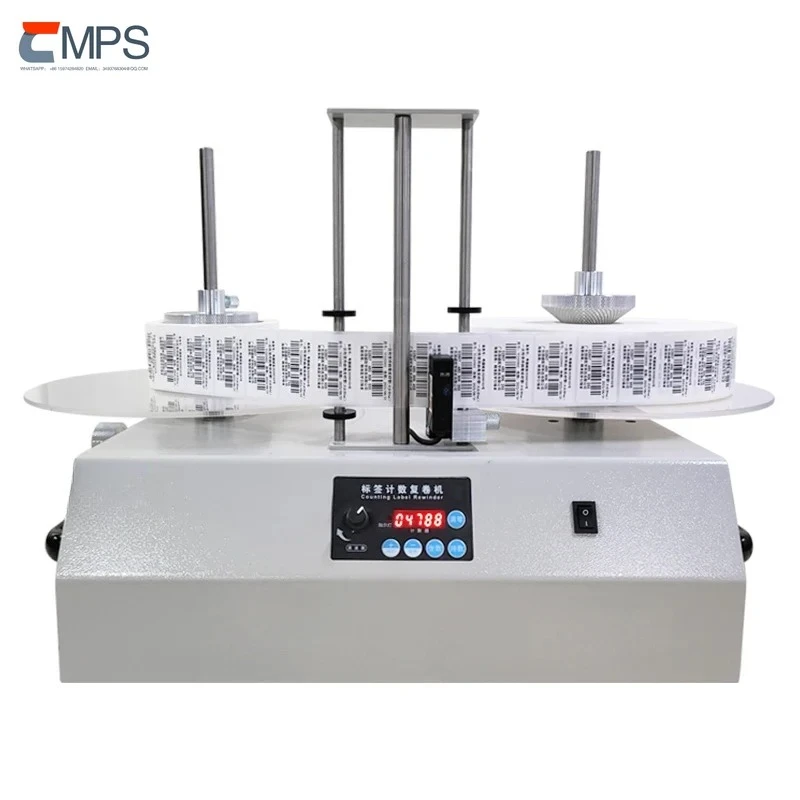 

Hot Sales R150 roll to roll rewinder with counter 1 to 2 roll rewinder machine digital label rewinder reel to reel