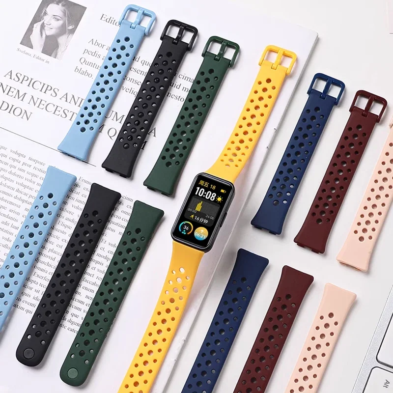 الأشرطة سيليكون لهواوي الفرقة 10 9 8 حزام الملحقات استبدال الرياضة تنفس سوار Correa هواوي العصابات 10 9 8/8NFC