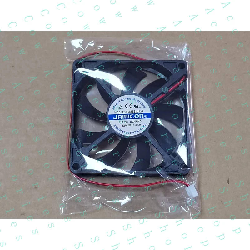 PP+ 1X For 80x80x15mm 2-Wire Server Square Fan  JF0815S1UR-R DC 12V 0.34A