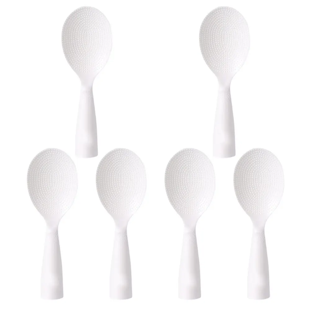 

6pcs White Rice Spoon Scooper St Spatula Compact Kitchen Accessories Non Stick Reusable Rice Paddle