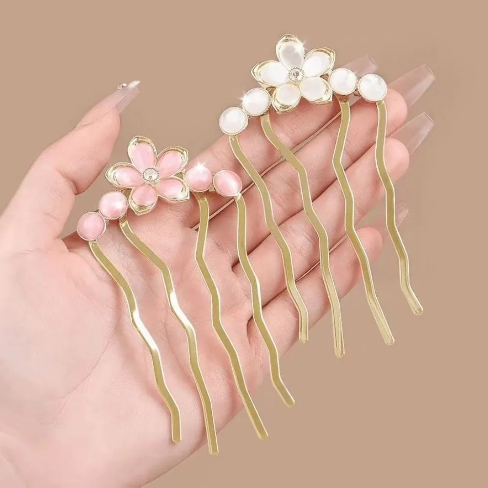 1/3 pçs elegante floral metalpearl gem detalhes vintage-inspirado vara de cabelo perfeito para adicionar toque delicado parece estilos de princesa