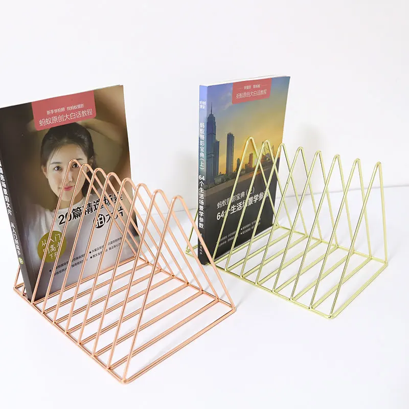 

New Simple Desktop Small Bookshelf Net Red Desk Shelf Iron Book Stand Transformation Desk Essential Bookshelf Creative Storage