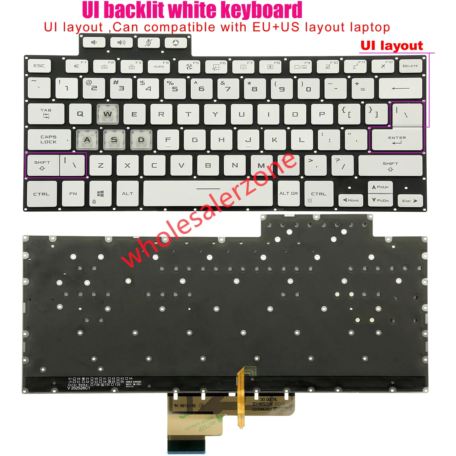 New US Keyboard For ASUS TUF DASH F15 Series FX516 FX516P FX516PR FX516PM series laptop black or white