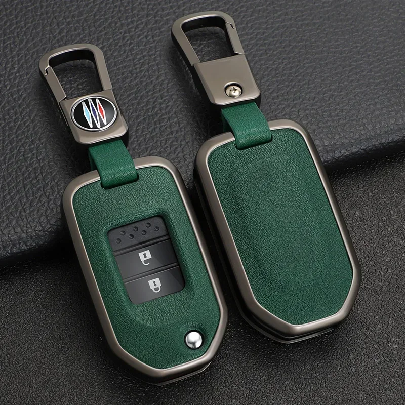 

Leather Car Remote Key Cover Case For Honda Civic Accord City Accord Odyssey CR-V XR-V HR-V Vezel Jade Jazz Crider Protect