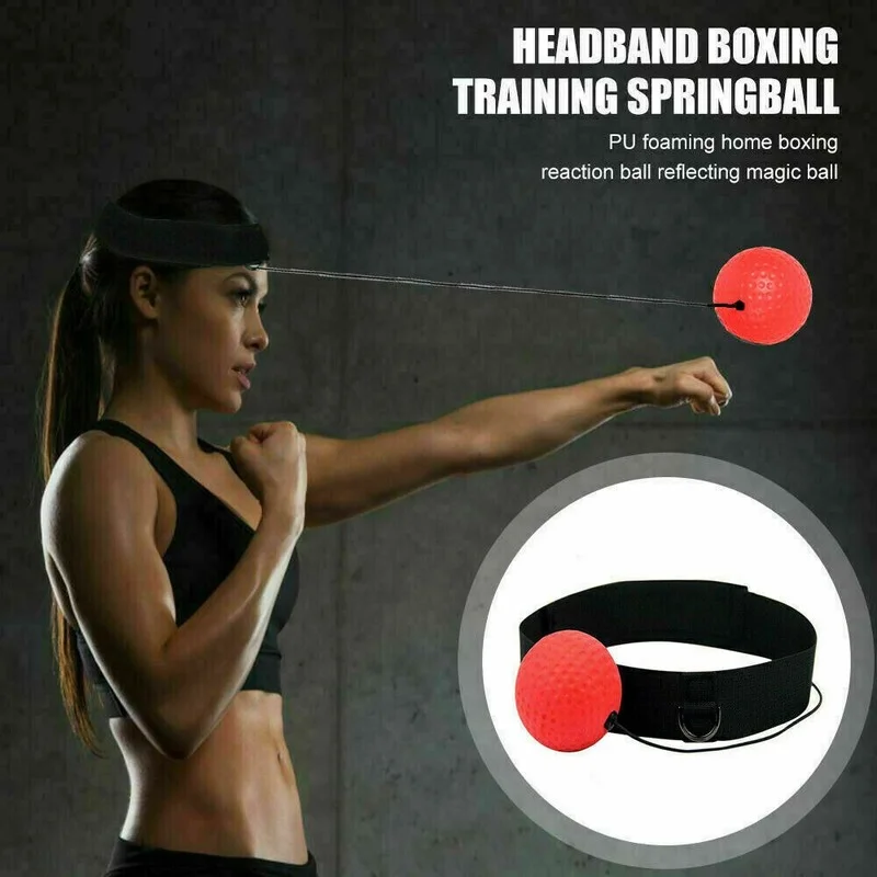 Boxing Fight Ball on String Reflex Training Head Bands Improving Speed Exercise