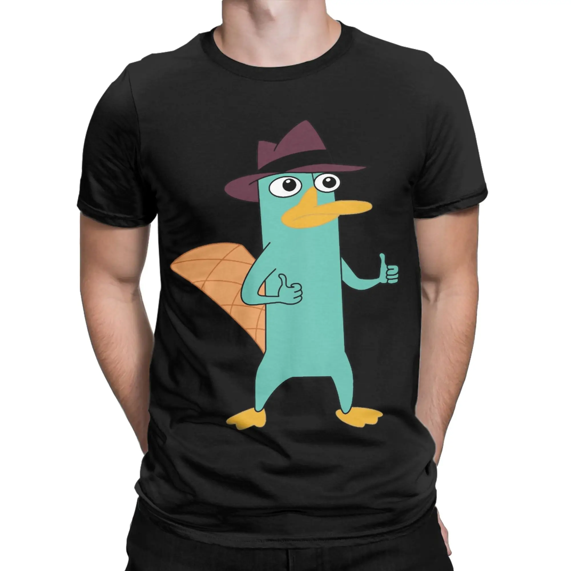 Men Agent Perry the Platypus T Shirts  Cotton Clothes Funny Short Sleeve Round Collar Tee Shirt 4XL 5XL T-Shirt