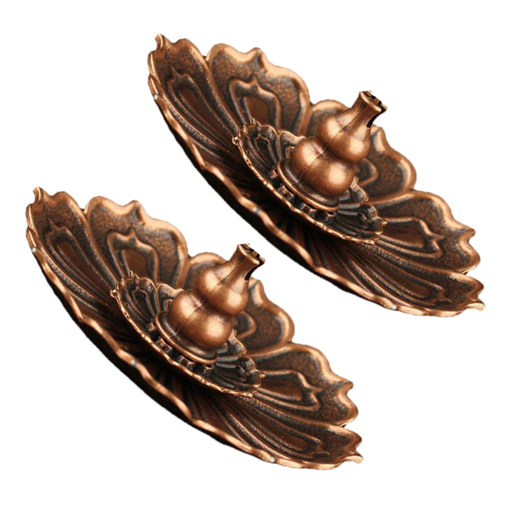 

2pcs Alloy Incense Burner Lotus Home Decorative Stand Base For Stick Oil Aroma Censer Tabletop Crafts Furnace Ornament