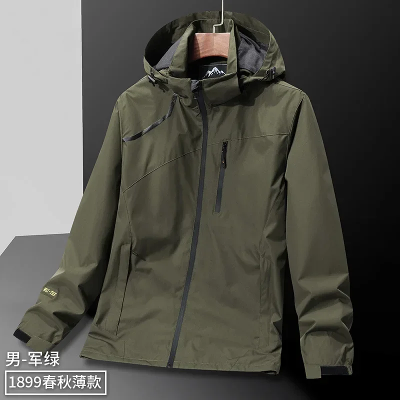 

Men Camping Hiking Jackets Light-weight Waterproof Hooded Coats Militar Tactical Jauqetas Outdoor Windbreakers Plus Size L-7XL