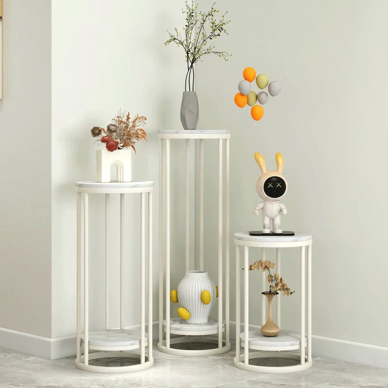 

Cream wind living room floor-to-ceiling TV cabinet flower stand light luxury modern simple iron green dill flower pot bracket