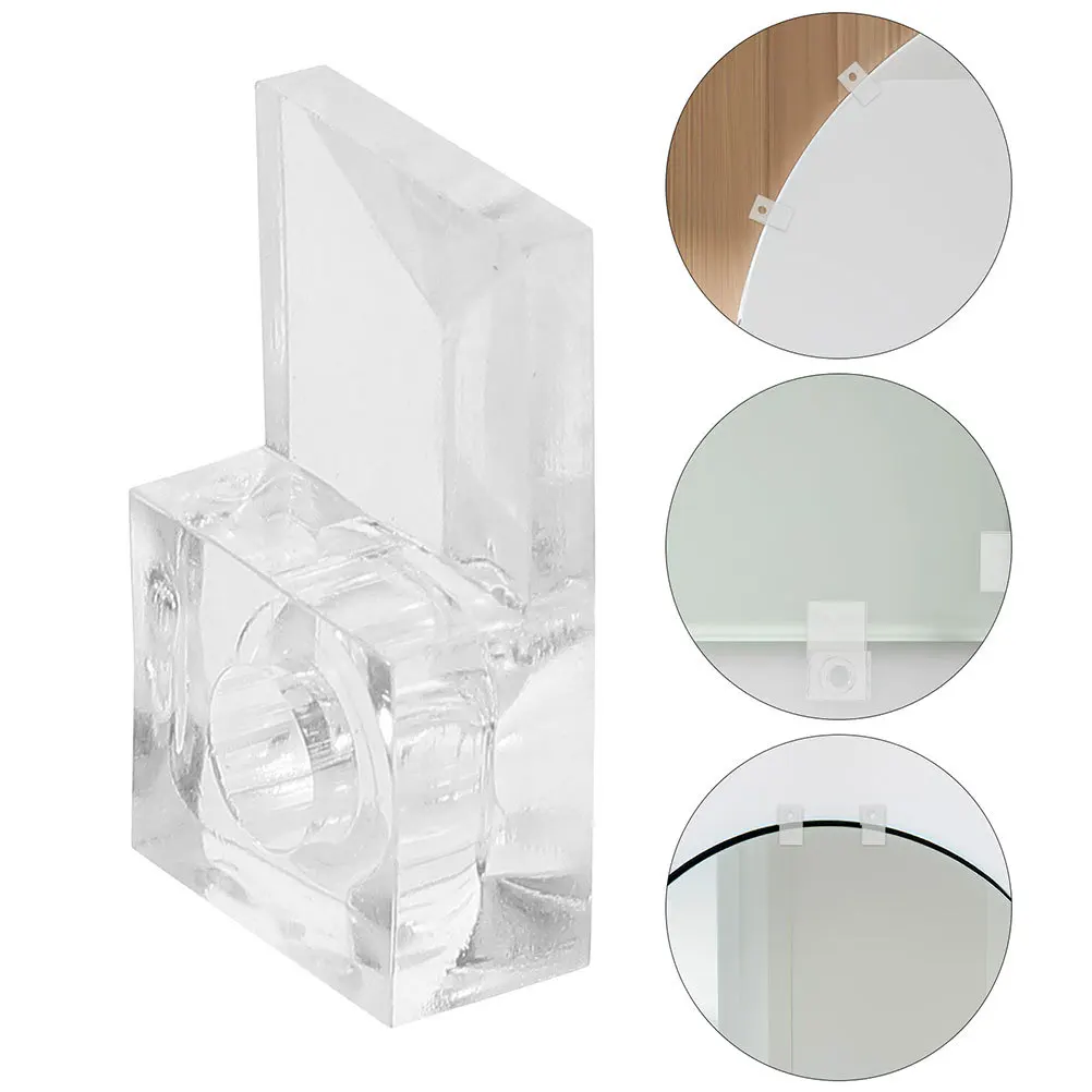 

Wardrobe Glass Clips No Drill Heavy Duty Mirror Mounting Hardware Glass Retainer Clips Easy Diy Wall Door Installation Kit