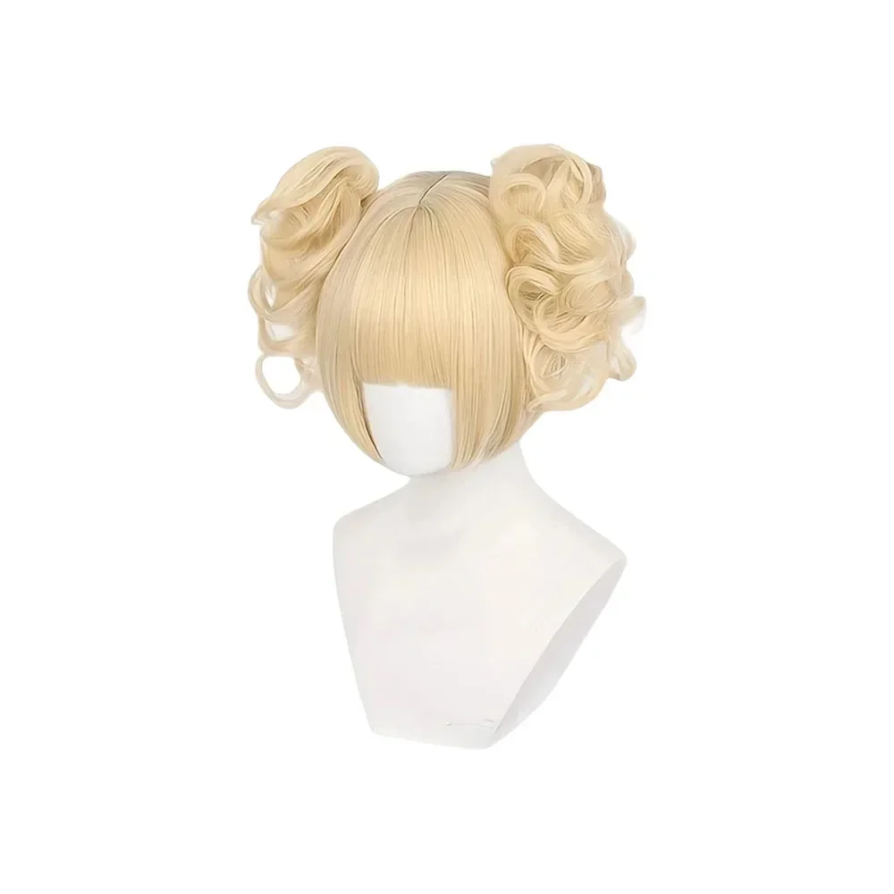 Anime My Hero Academia Toga Himiko Cosplay Wigs Light Blonde Ponytails Heat Resistant Hair Party Festival Props