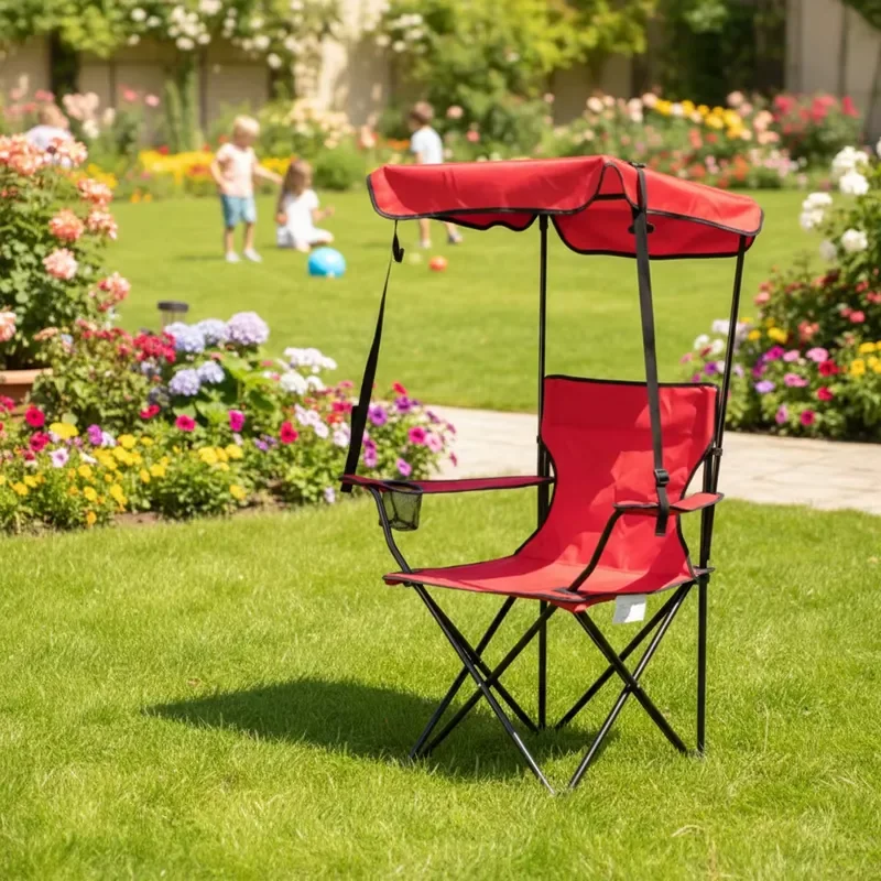 for Iron Ceiling-style Sun Protection Beach Garden Hiking Folding Chair Portable Outdoor Camping