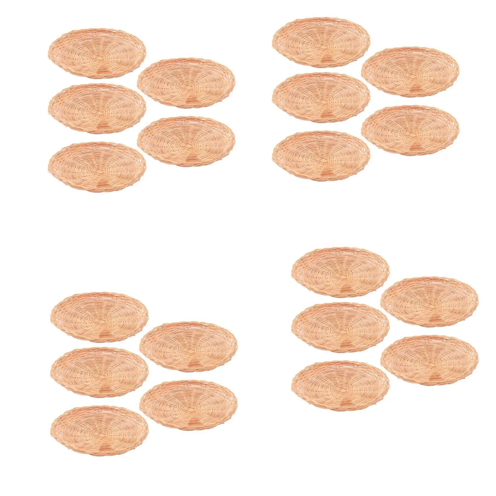 

ABMH-20 Pcs Bamboo Paper Plate Holder - 10 Inch Round Woven Plate Holder, Reusable Paper Plate Holders For Picnic Party