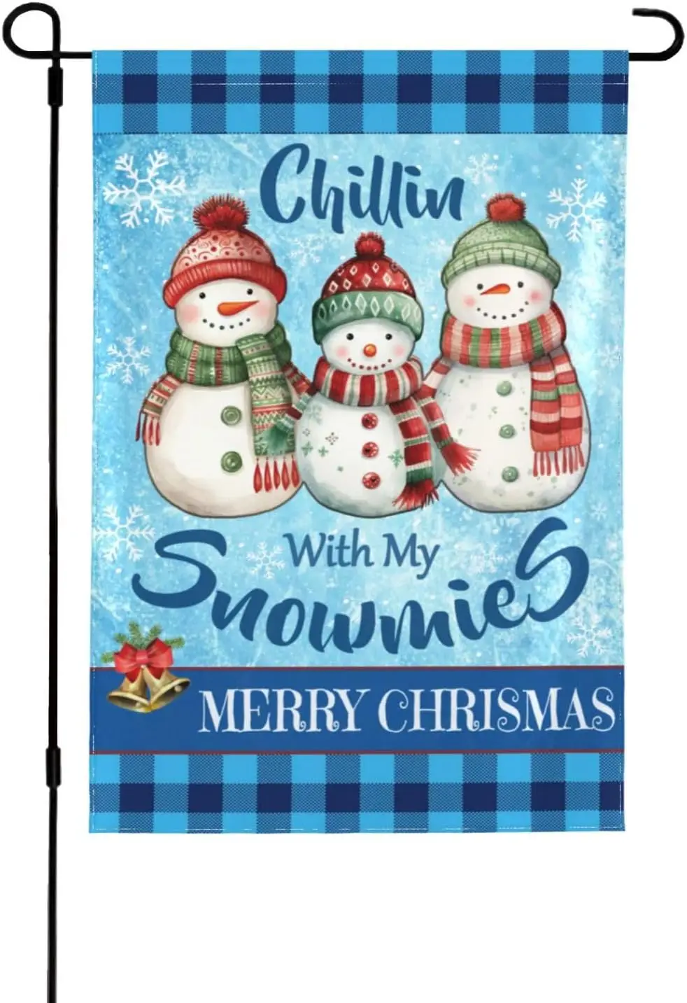 Christmas Snowman Flag Christmas Snowman Decorations Outdoor Yard Garden Flag Chillin With My Snowmies Flag Snowman Scarf Garden