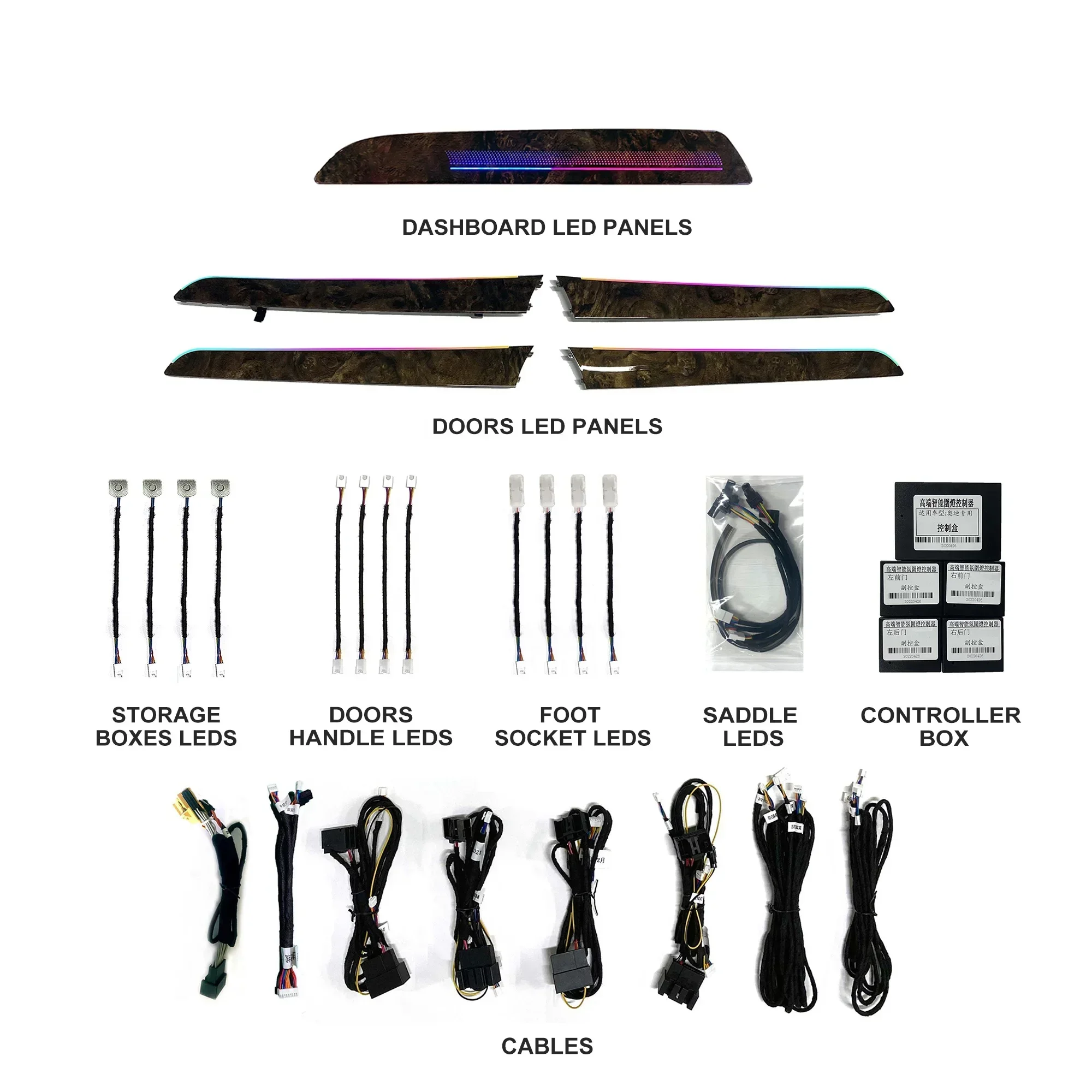 

Voyeego Car Ambient Light Factory Price Good Quality Hot Selling Ambient Light for Audi A4 Peach Wood Grain