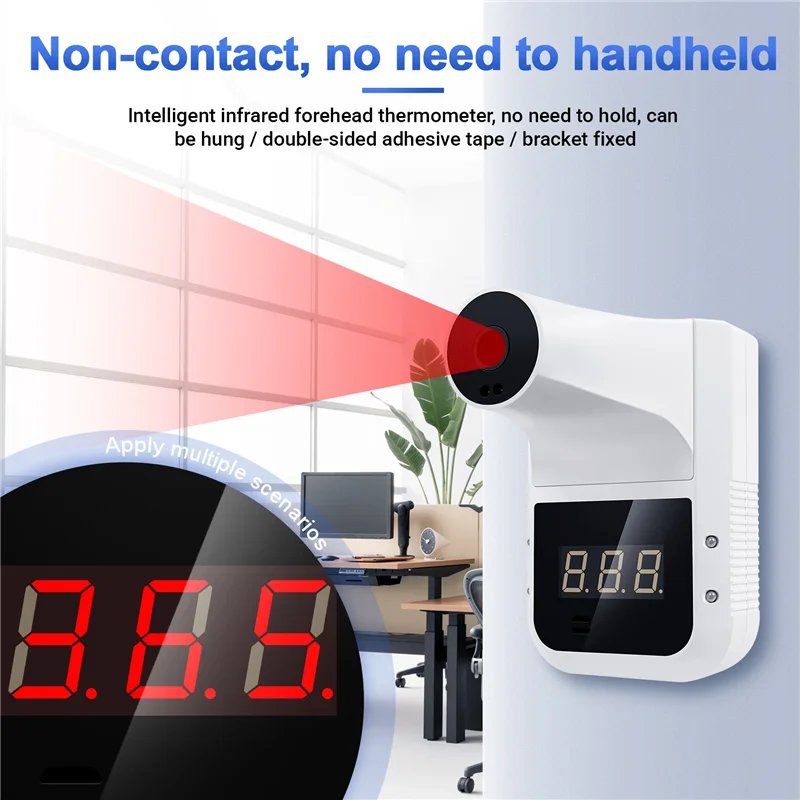 【abup】wall-mounted-k3-digital-infrared-thermometer-non-contact-forehead-body-thermometer-lcd-display-office-metro-home-use
