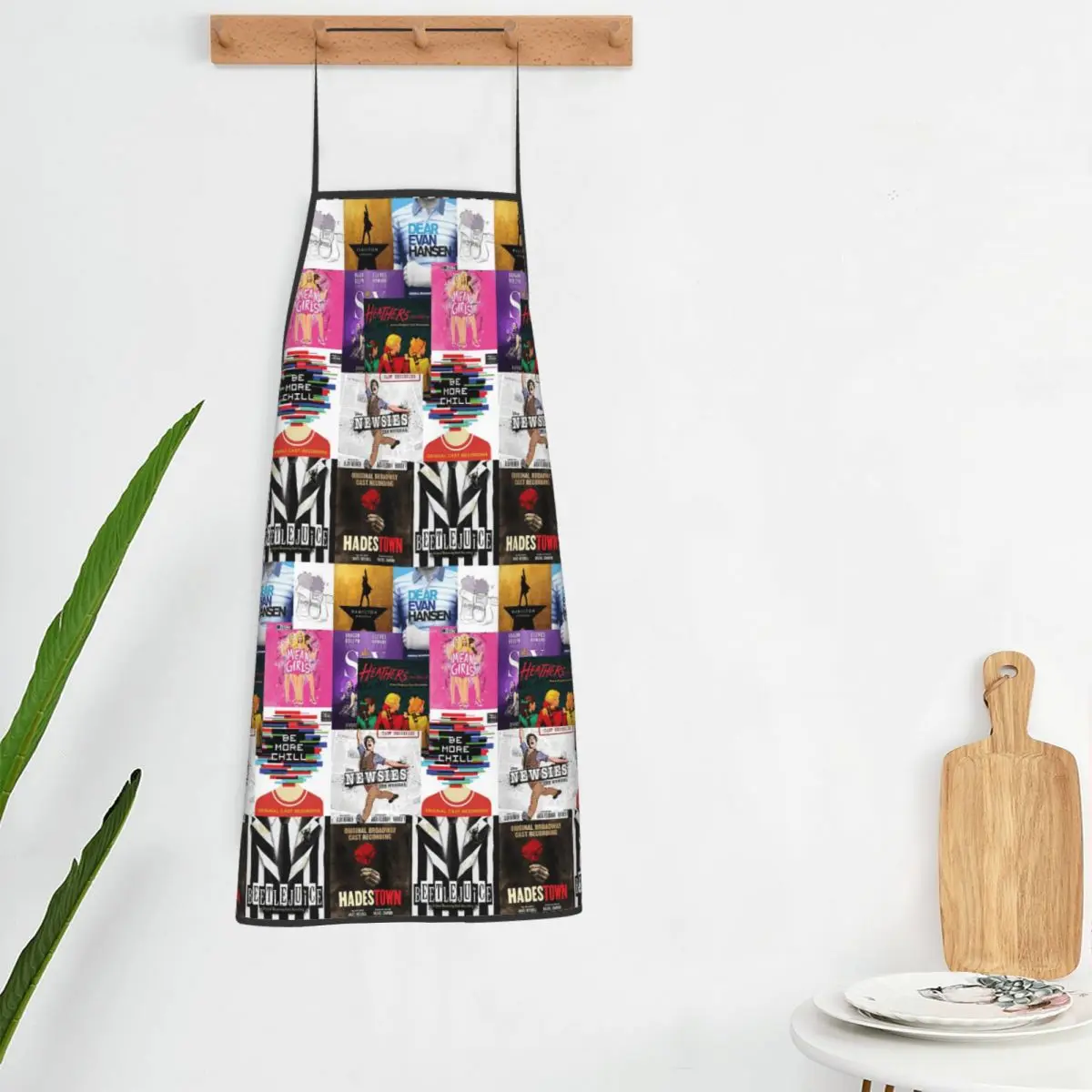 Musicals Collage Iv Musical Play Aprons Chef Cooking Tablier Sleeveless Bib Kitchen Cleaning Pinafore for Women Men Painting