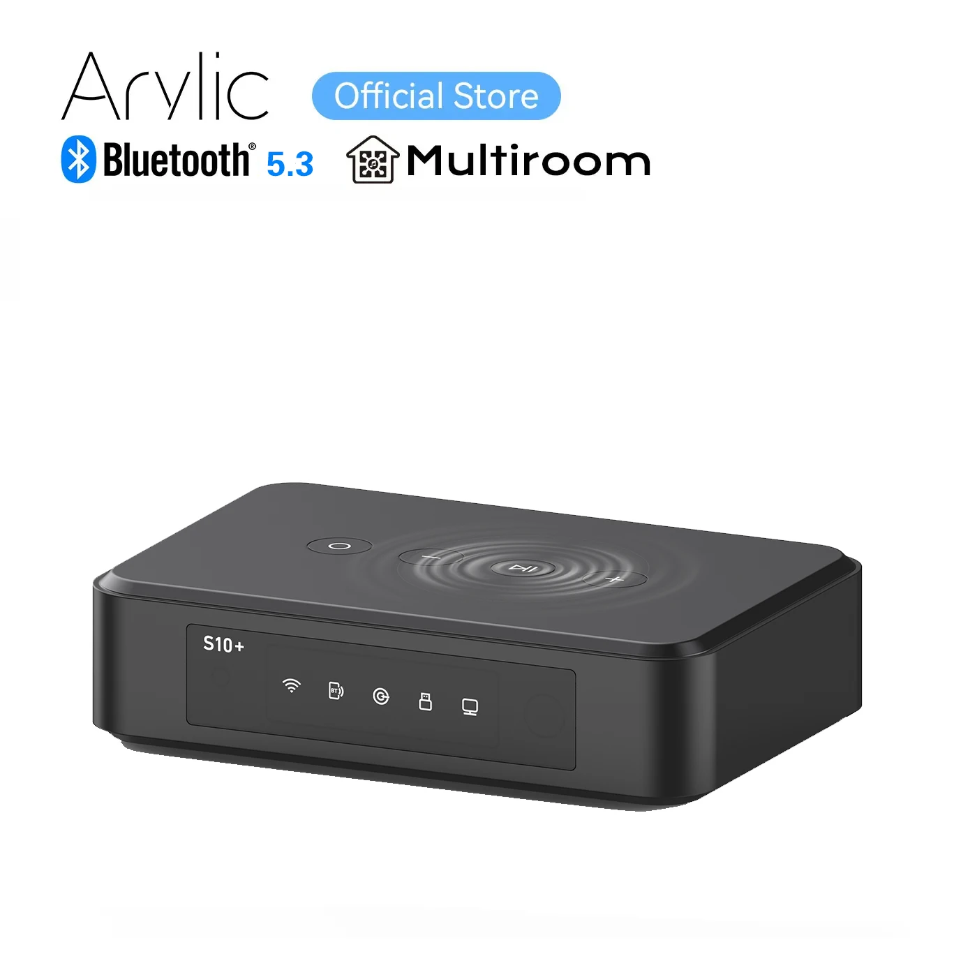 Arylic S10+ Wireless Music Streamer 3.5mm Jack Aux Bluetooth Audio Receiver for PC Audio Jack Adapter AUX Wireless for Multiroom