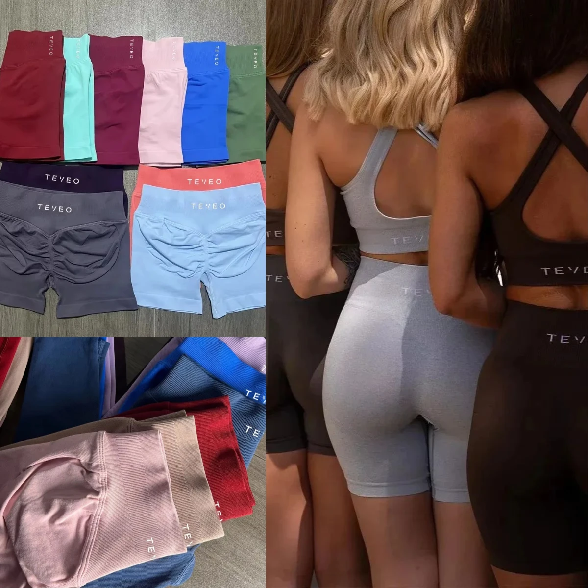 

25 TEVEO Yoga Shorts Summer Woman Gym Stretch Breathable Peach Hip Fitness Running Shorts Hip High Stretch Sweat Wicks Gym Short