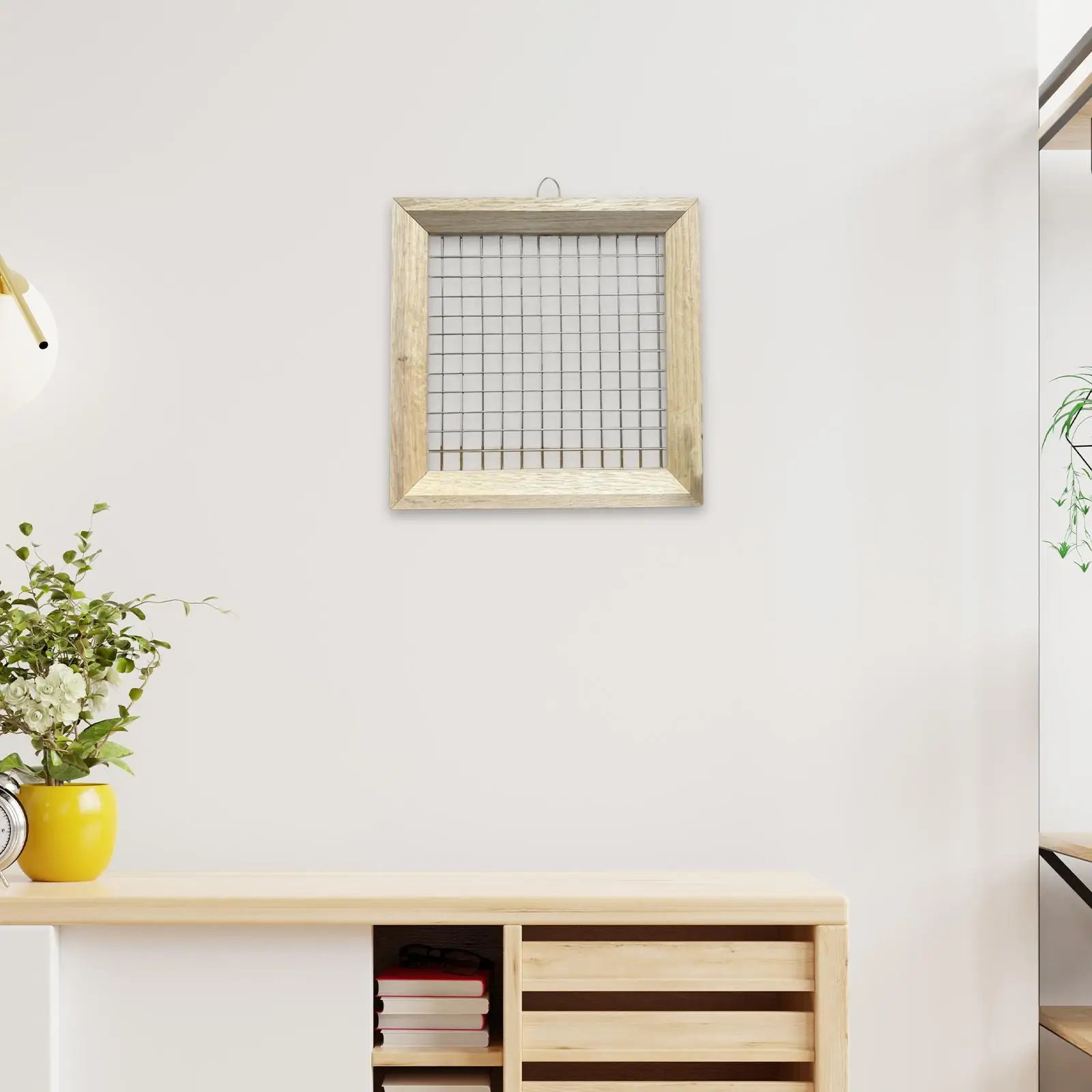 Decorative Hanging Plant Board Wood Wall Planter Air Plant Display Frame Space Saver for Hallway and Porch