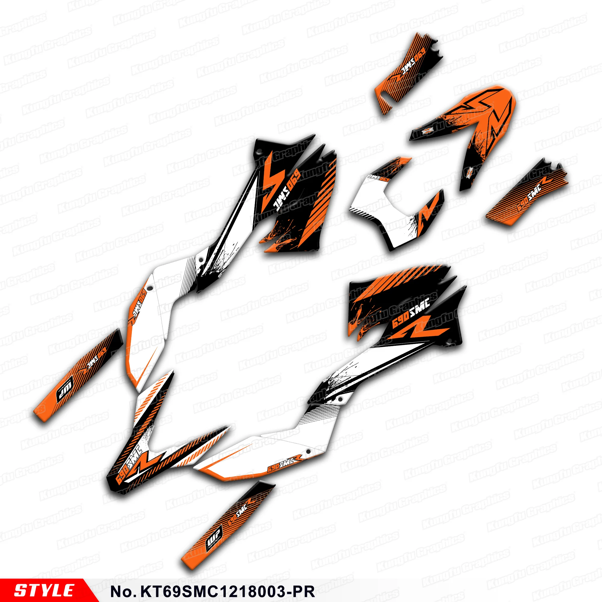 JY RACING Graphics Kit Sticker Set for KTM 690 SMC-R 690SMC R 2012 2013 2014 2015 2016 2017 2018,Accessories, KT69SMC1218003-PR