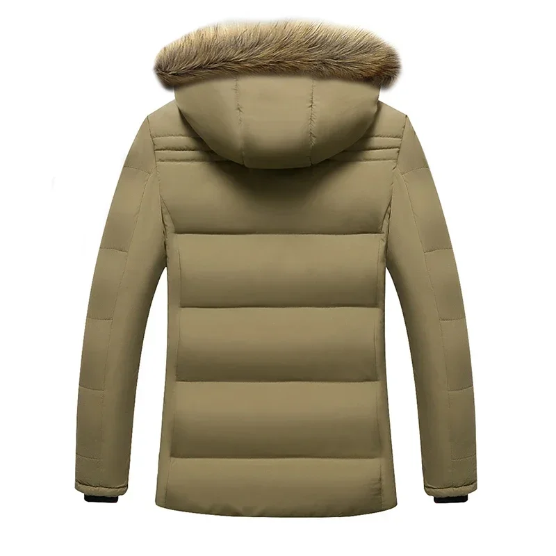 2022 Winter New Warm Thick Fleece Parkas Men Waterproof Hooded Fur Collar Parka Jacket Coat Men Autumn Fashion Casual Parkas Men