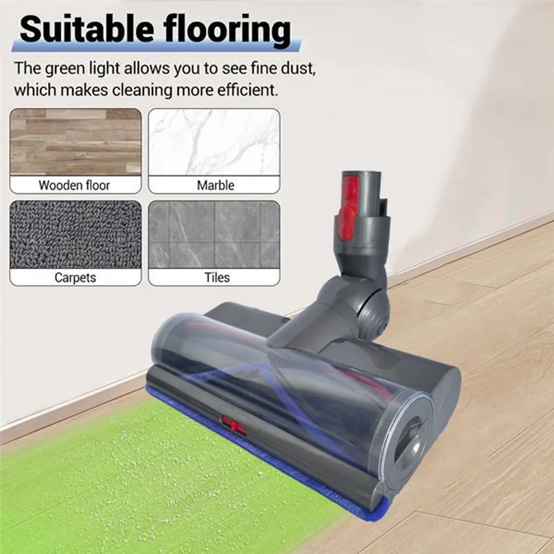 

Electric Floor Brush Head For Dyson V7 V8 V10 V11 V15 G5 Vacuum Attachment With LED Dust Lights For Floor Cleaner