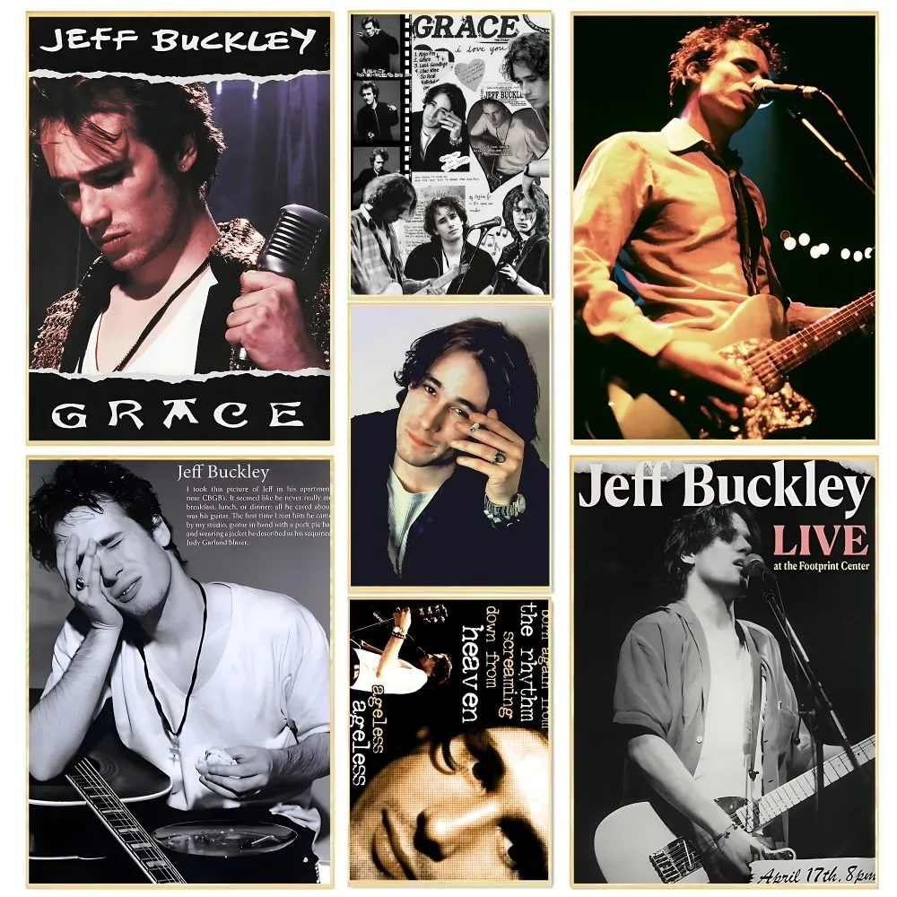 J-Jeff B-Buckley Singer Poster Prints Wall Painting Bedroom Living Room Wall Bar Restaurant Sticker Large