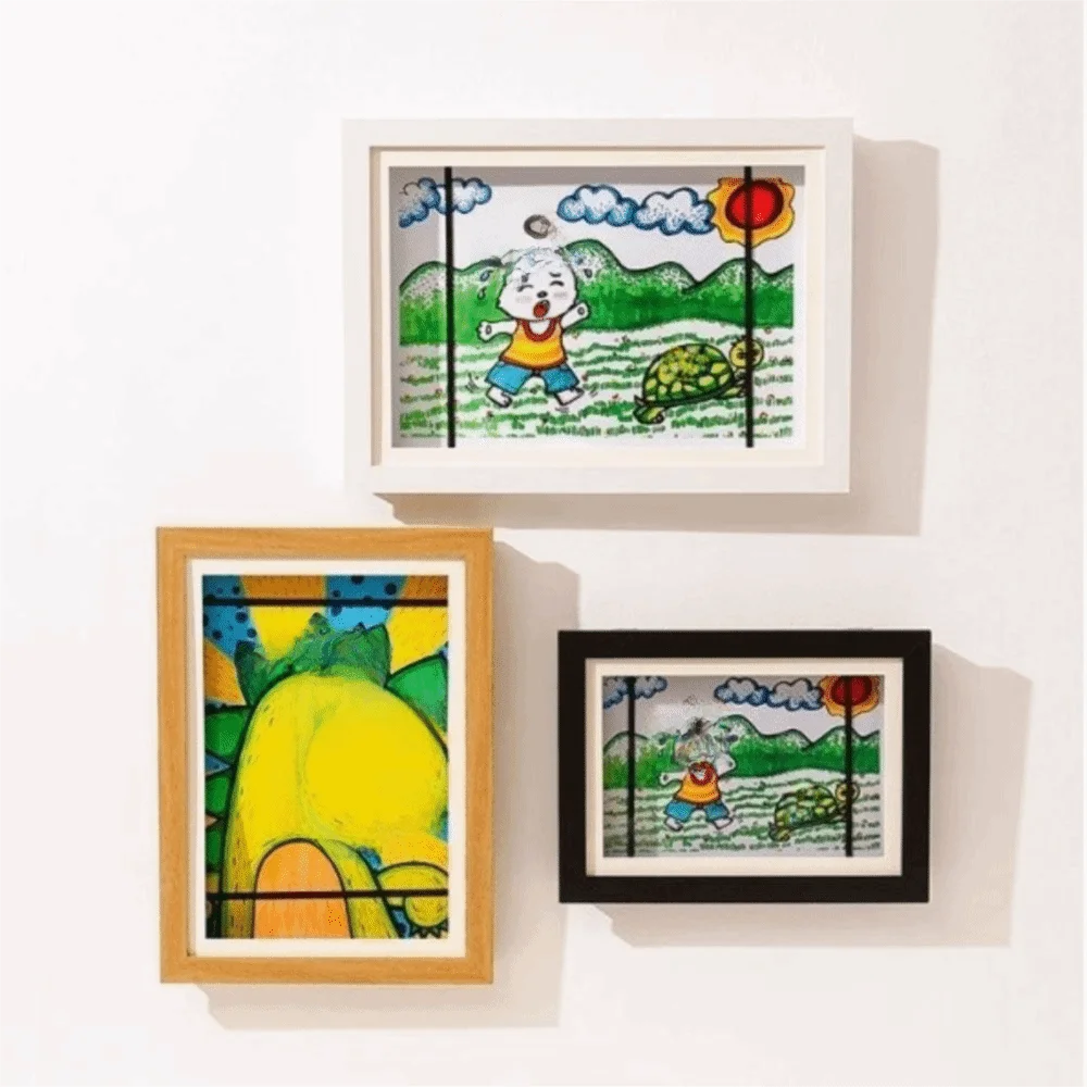 A4/A3 Magnetic Flip Photo Frame Front Opening Elastic Straps A4 Photo Frame Changeable Photo Storage Frame Wall Decoration