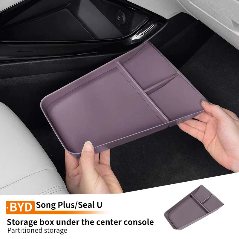 

Автомобильный нижний ящик для хранения центрального управления, износостойкий противоскользящий органайзер для Byd Song Plus Sealion 06 Dmi EV 2023-2025
