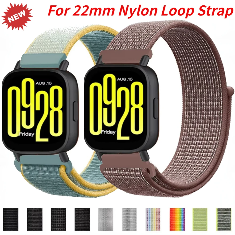 22mm Nylon Loop Band for Redmi Watch 5 Active Breathable Replaceable Wristband Accessories for Redmi Watch 5 Lite Bracelet Strap