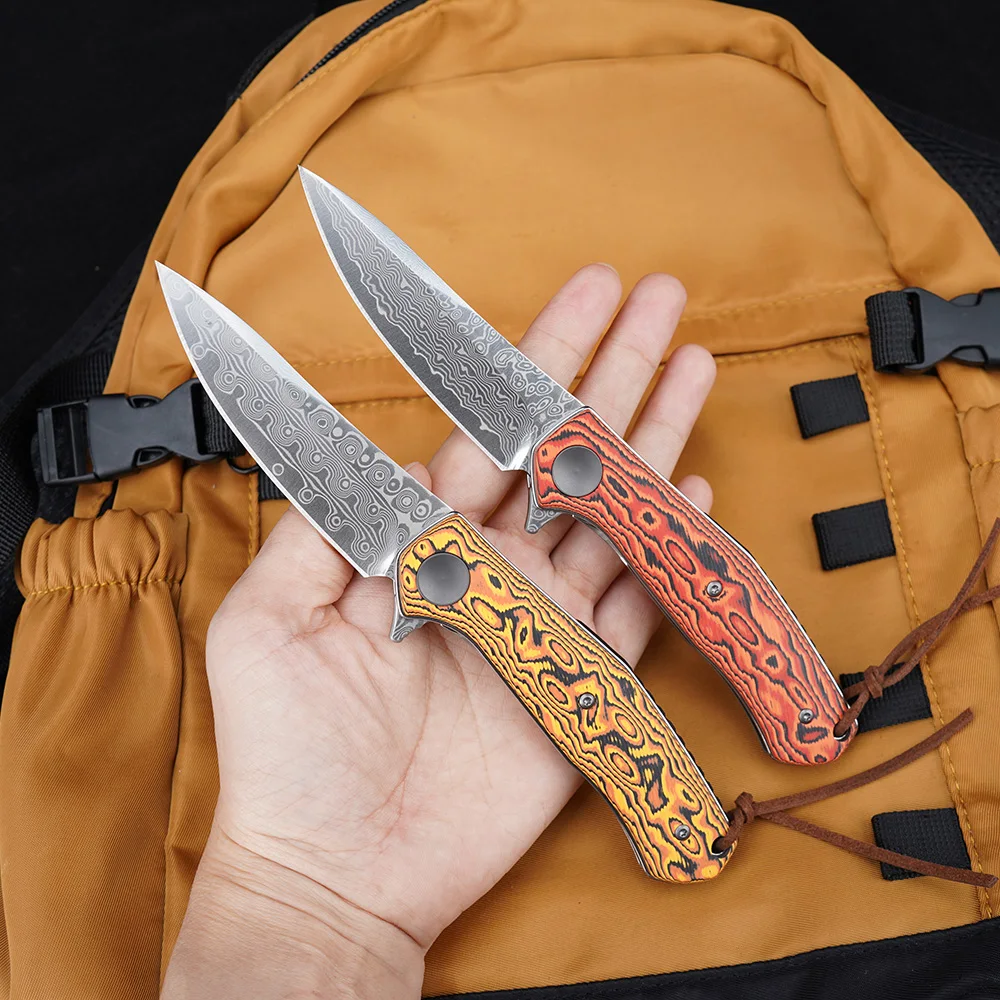 

GT-K4020-2 Tactical Folding Knives Damascus steel Blade Wood Handle Ball Bearing Knife Outdoor Survival EDC Pocket Knife Tool