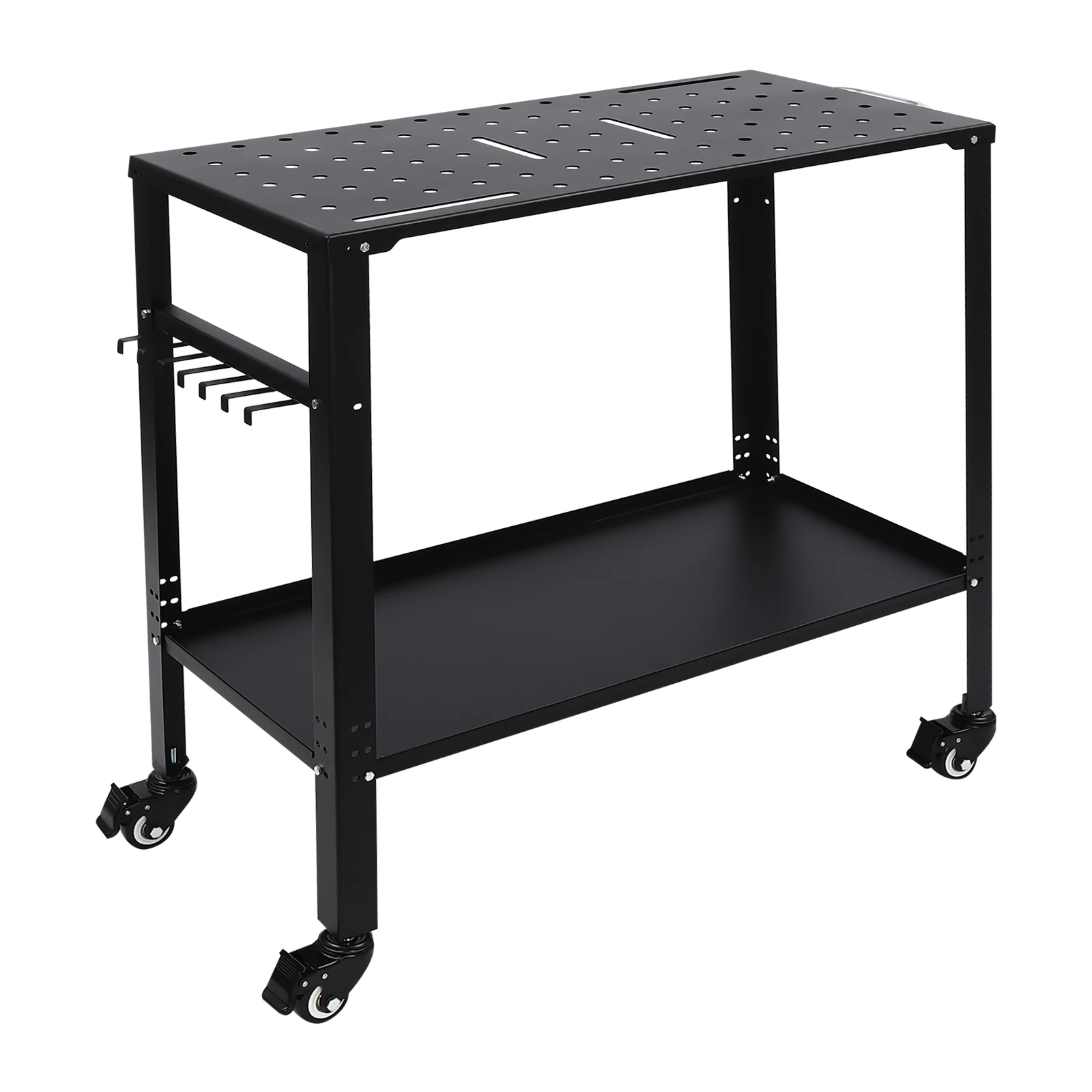 36\'\'×18\'\' Portable Welding Table Cart Workstation Workbrench with Holes on Top Blue/black