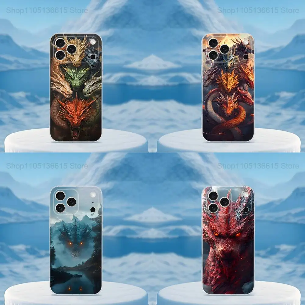 Funda de teléfono Fierce Cool Dragon para iPhone 16,15,14,13,12,11,17 Pro,Max,Plus,X,XS,XR,SE,Mini cubierta suave transparente