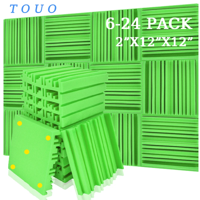 

TOUO 6 12 24 Pcs Broadband Acoustic Foams Panel High Density Home Studio Sound Absorbing Foam Drum Room Wall Soundproofing