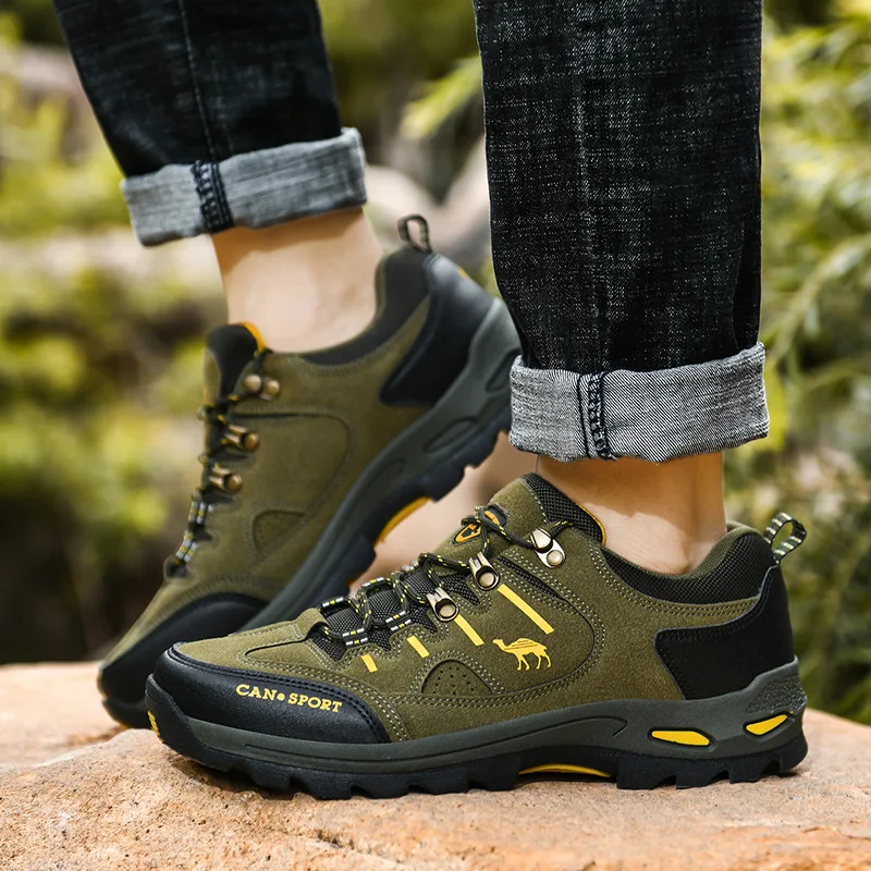 New Arrival Khaki Hiking Sneakers Men Non-slip Comfort Trips Shoes Man Outdoor Sport Men's Climbing Shoes botas tacticas hombre