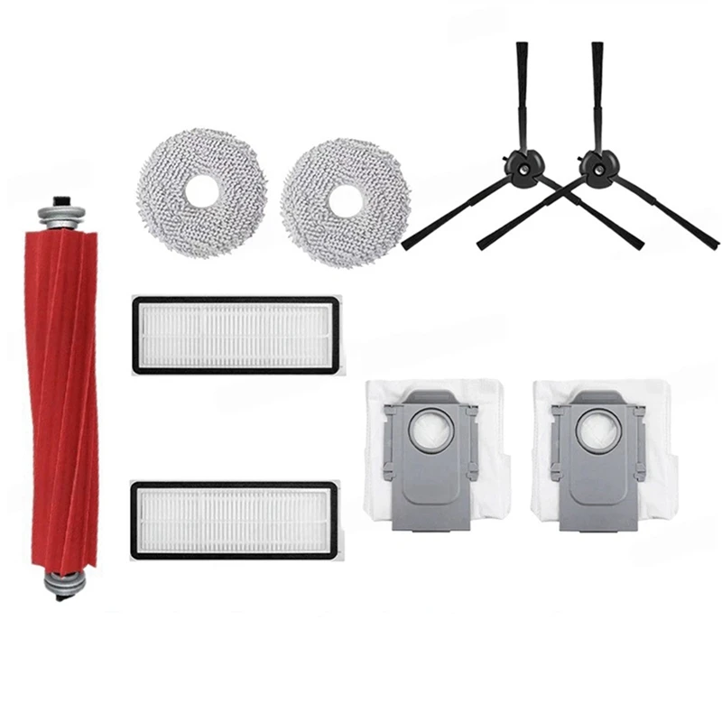 A03F Vacuum Cleaner Replacement Parts for Roborock Qrevo Pro, Main Side Brush HEPA Filter Mop Cloth Dust Bag