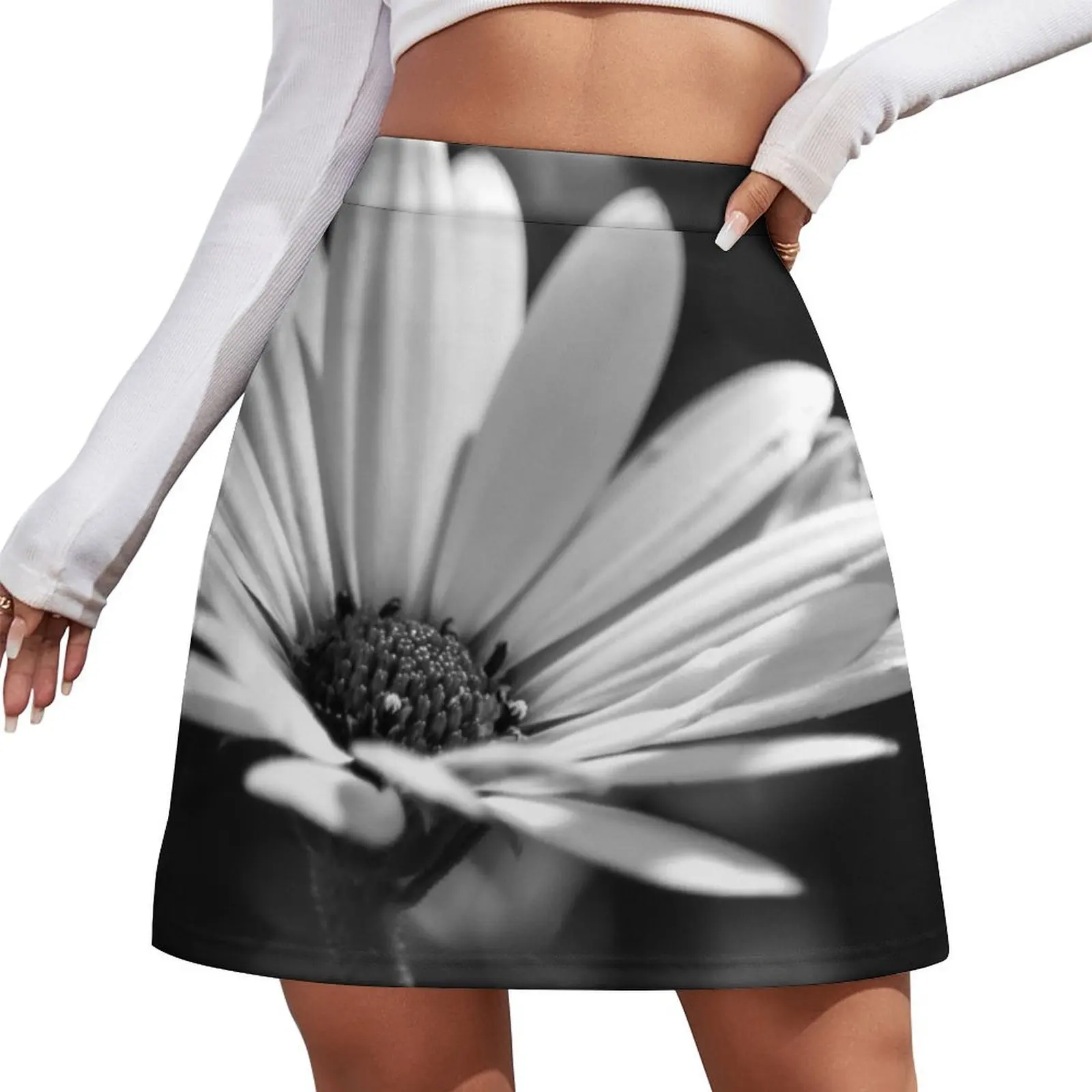 

Black and White Daisy Mini Skirt Sexy mini skirt skirts for women skirt for woman