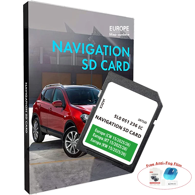 

2025-2026 MIB2 Update Europa Map 32GB SD Card GPS Navigation 5L0051236EC for Skoda Octavia Superb Fabia Rapid Car